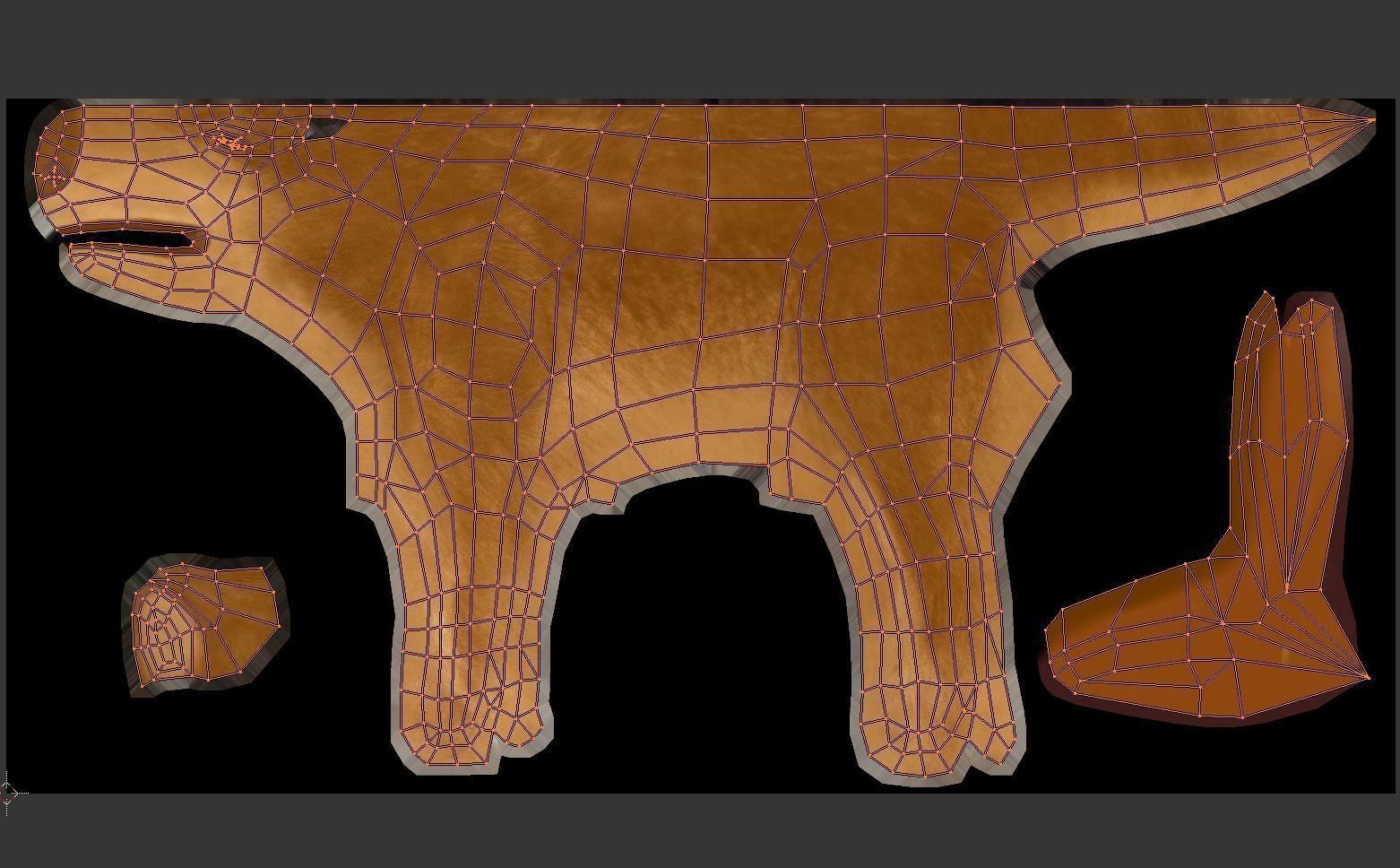 Wolf Rigged Low-poly and Game-Ready Low-poly 3D model_29