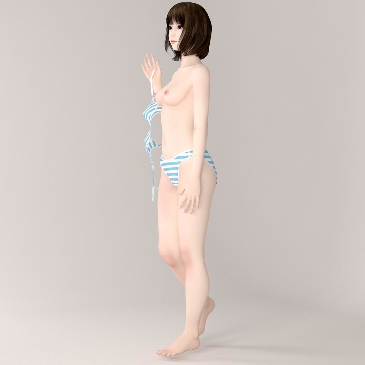 Mariko schoolgirl pose 05 3D model_13