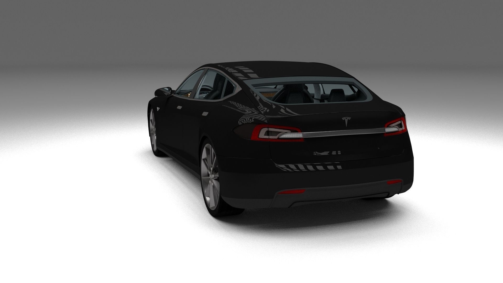 Tesla Model S with interior 3D model_29