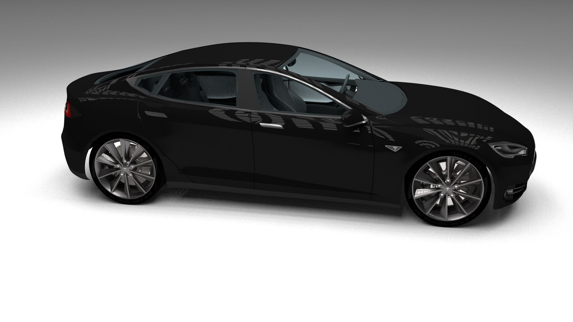 Tesla Model S with interior 3D model_18