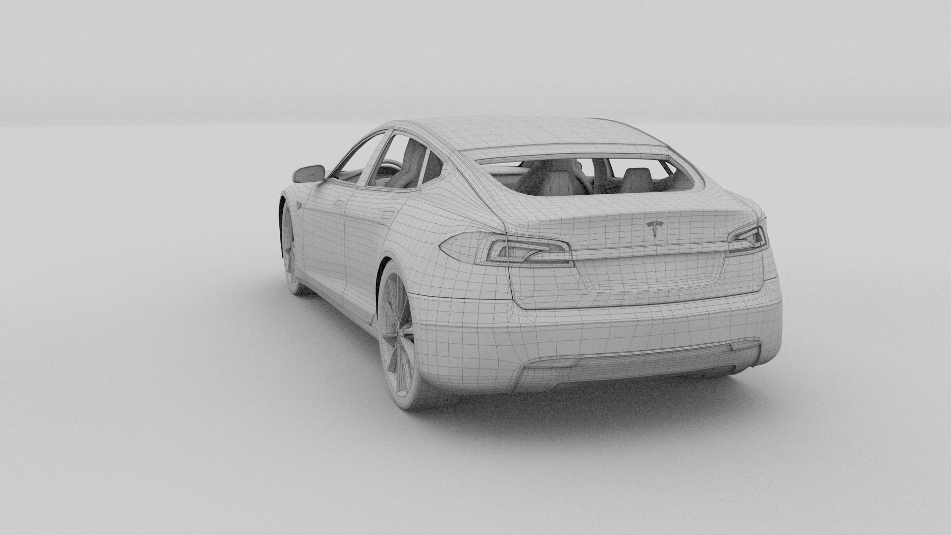 Tesla Model S with interior 3D model_13