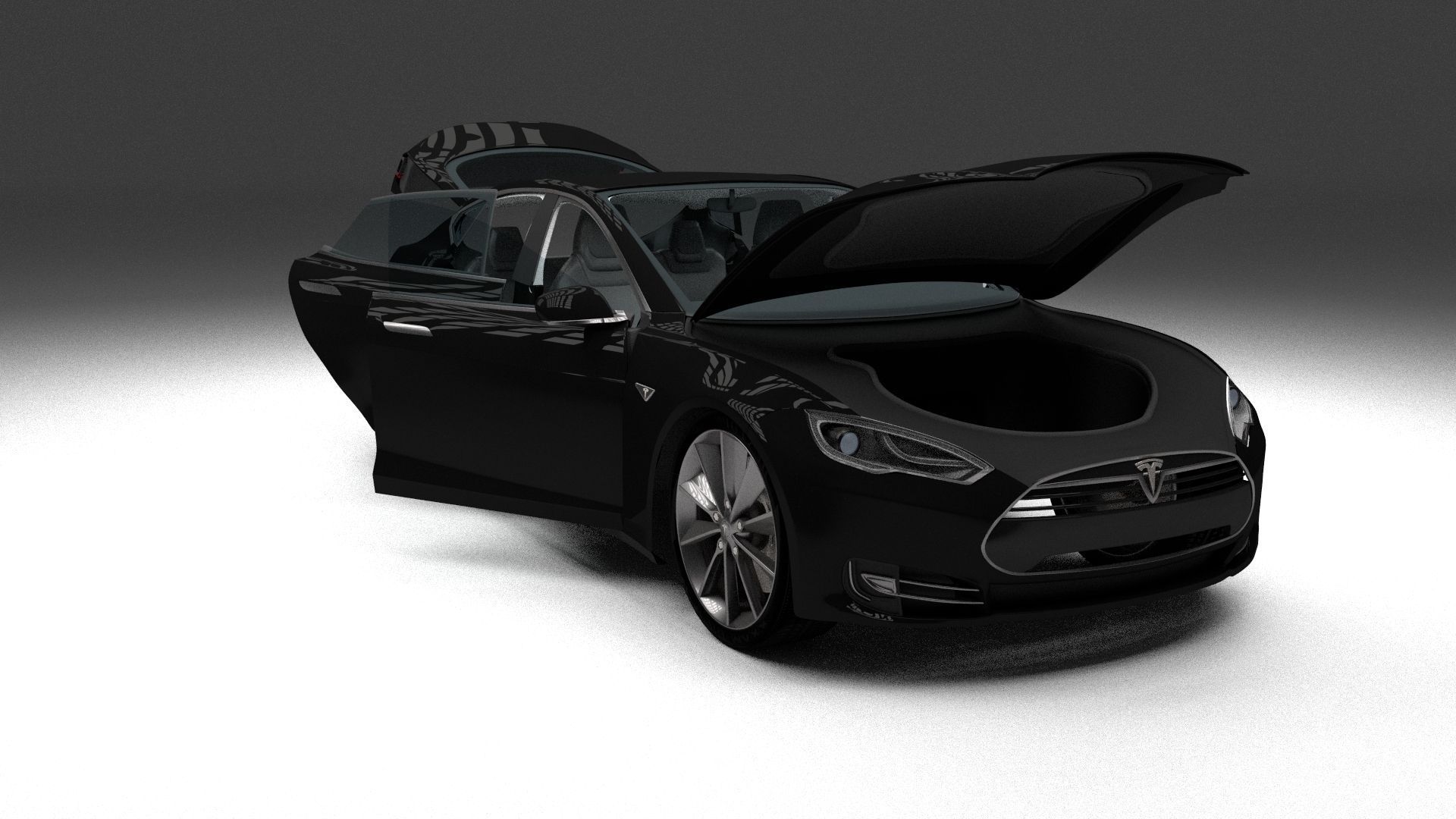 Tesla Model S with interior 3D model_30