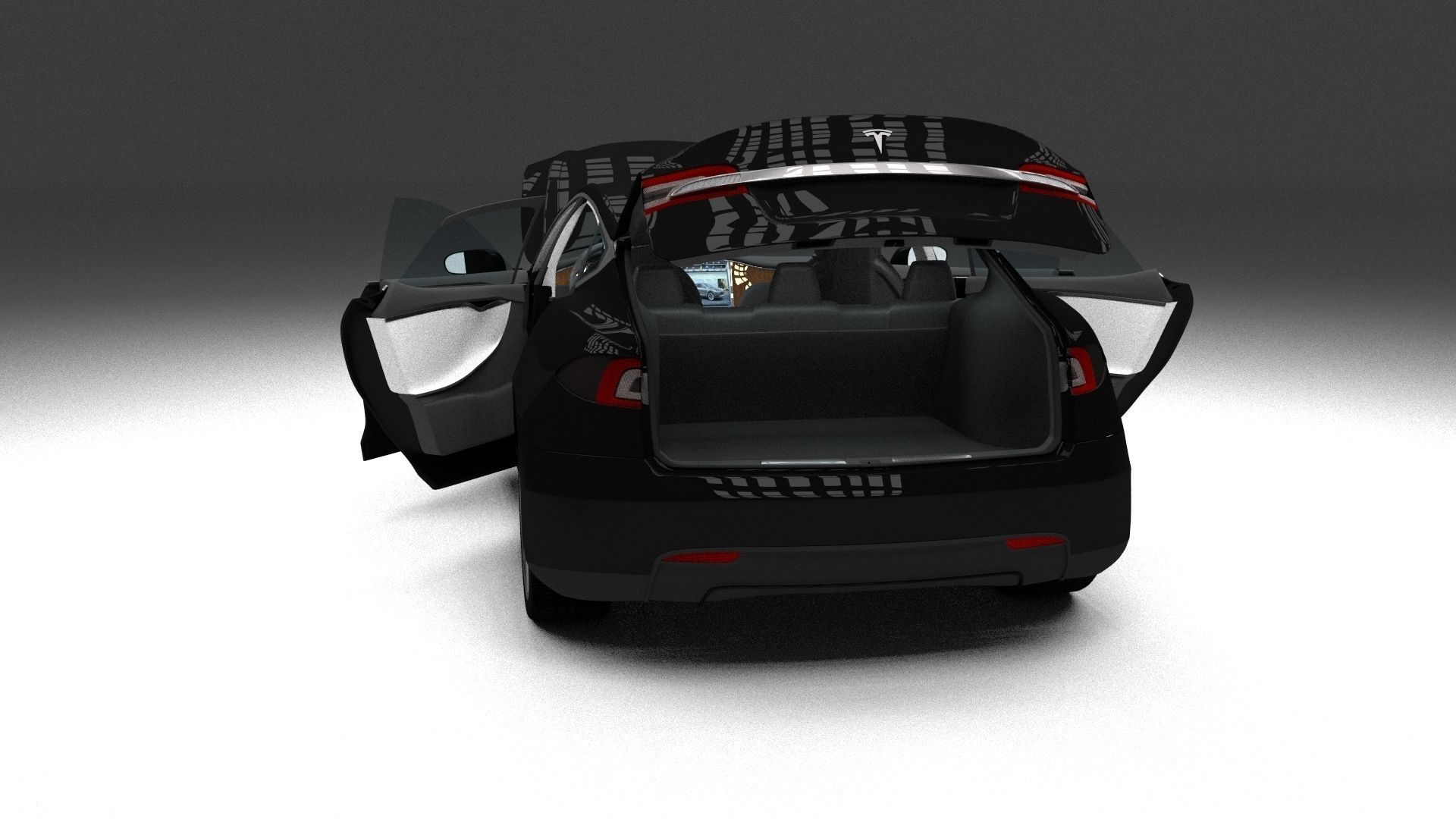 Tesla Model S with interior 3D model_5