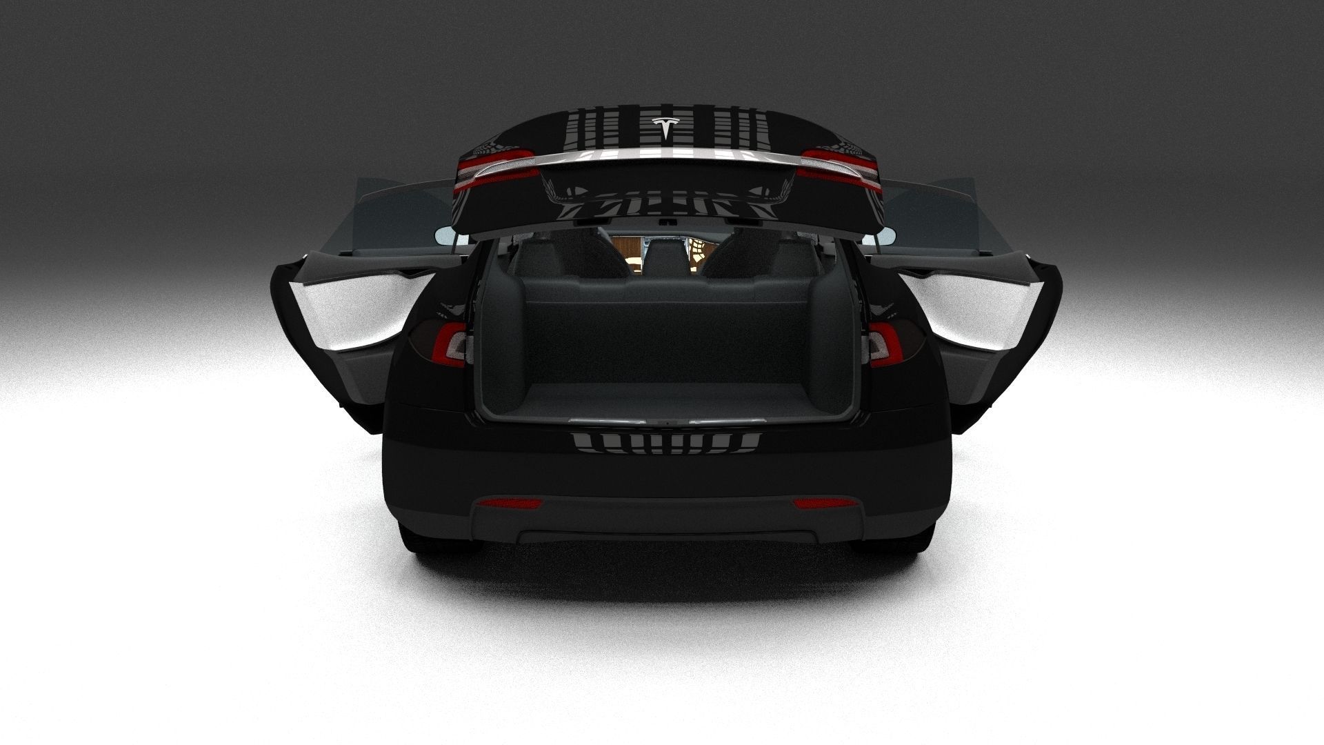 Tesla Model S with interior 3D model_17