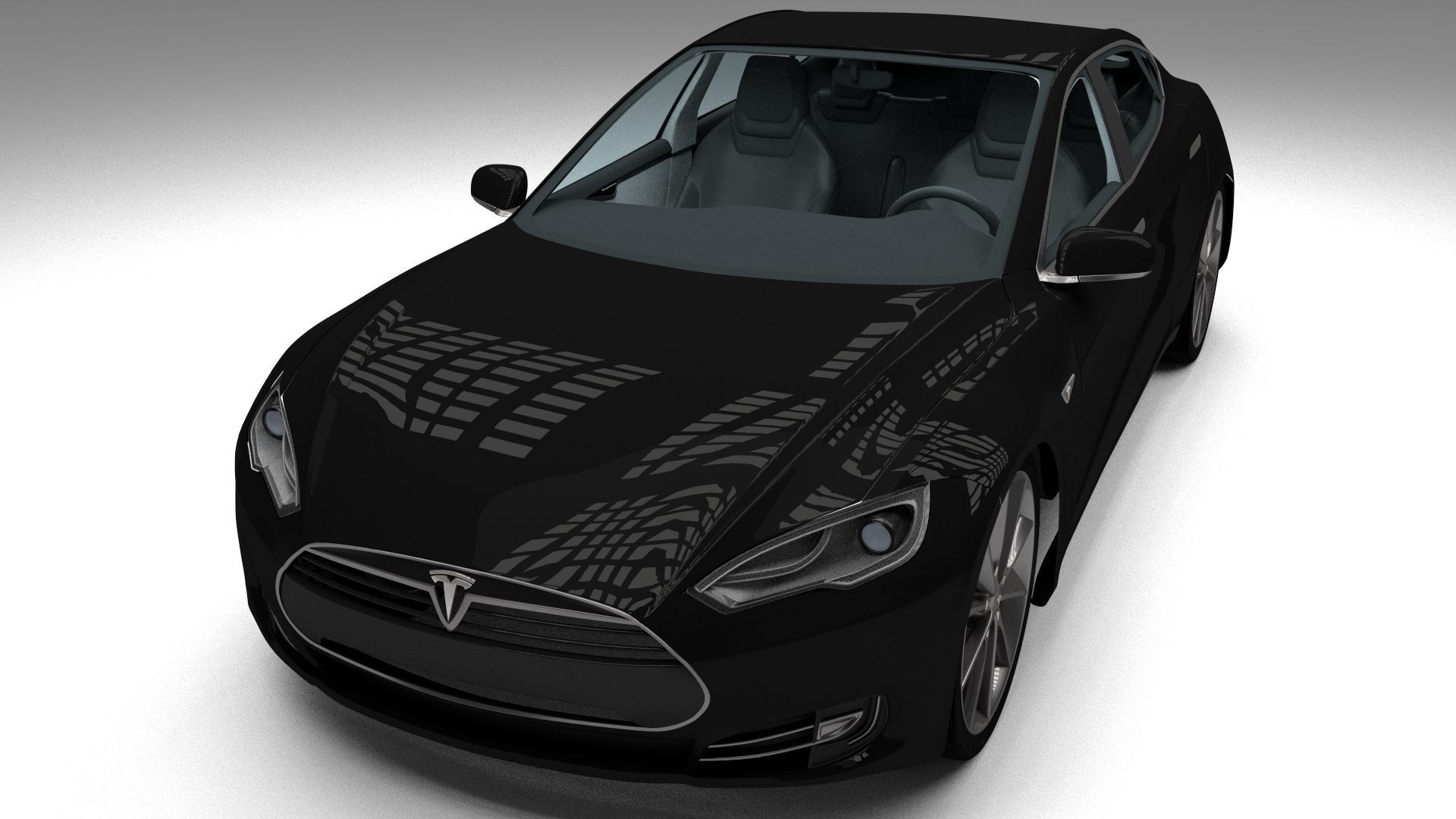 Tesla Model S with interior 3D model_20