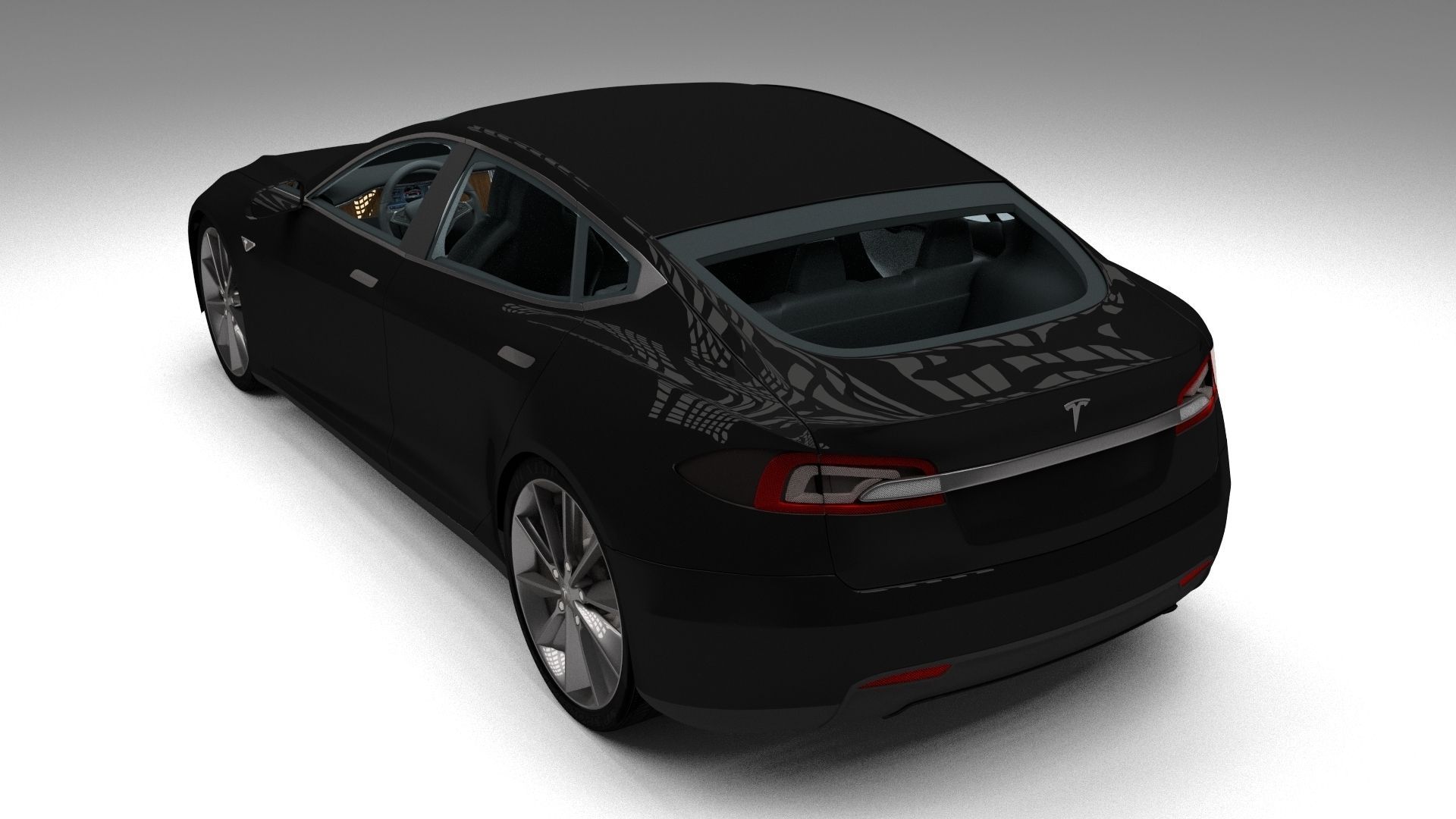 Tesla Model S with interior 3D model_10