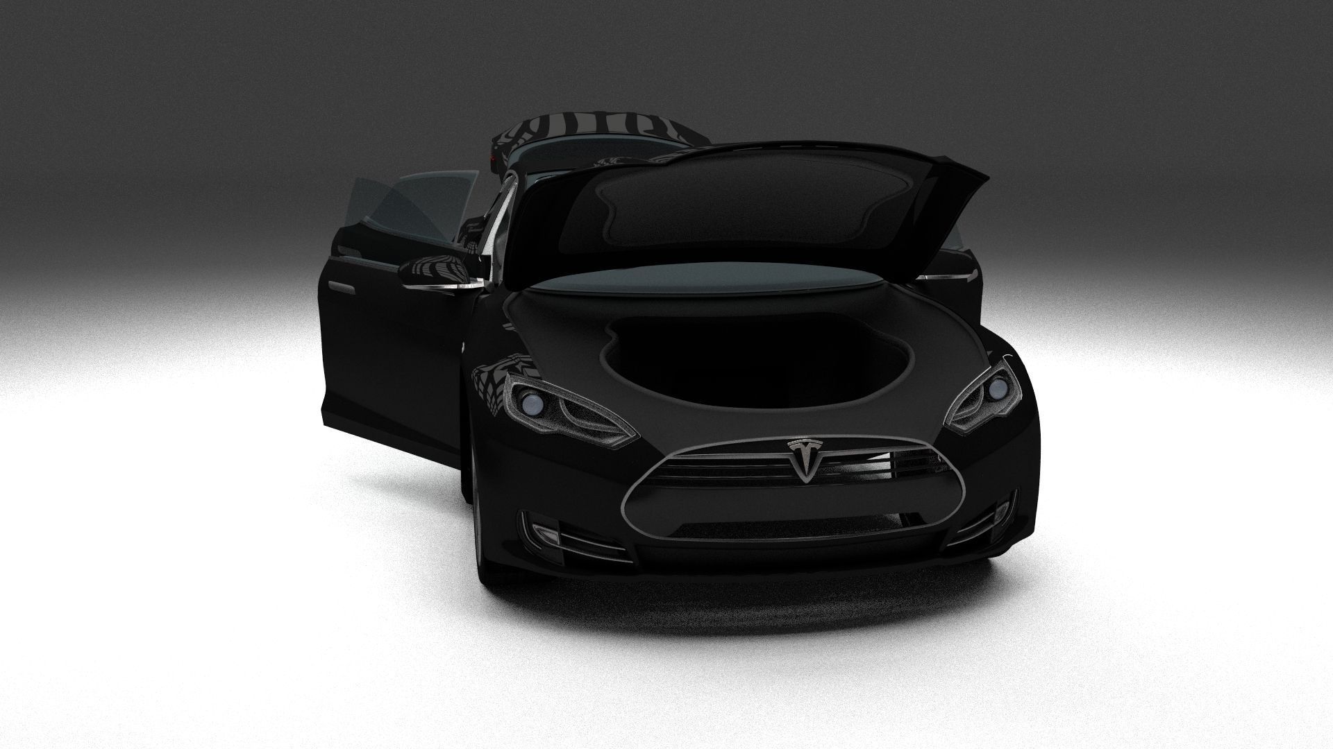 Tesla Model S with interior 3D model_2