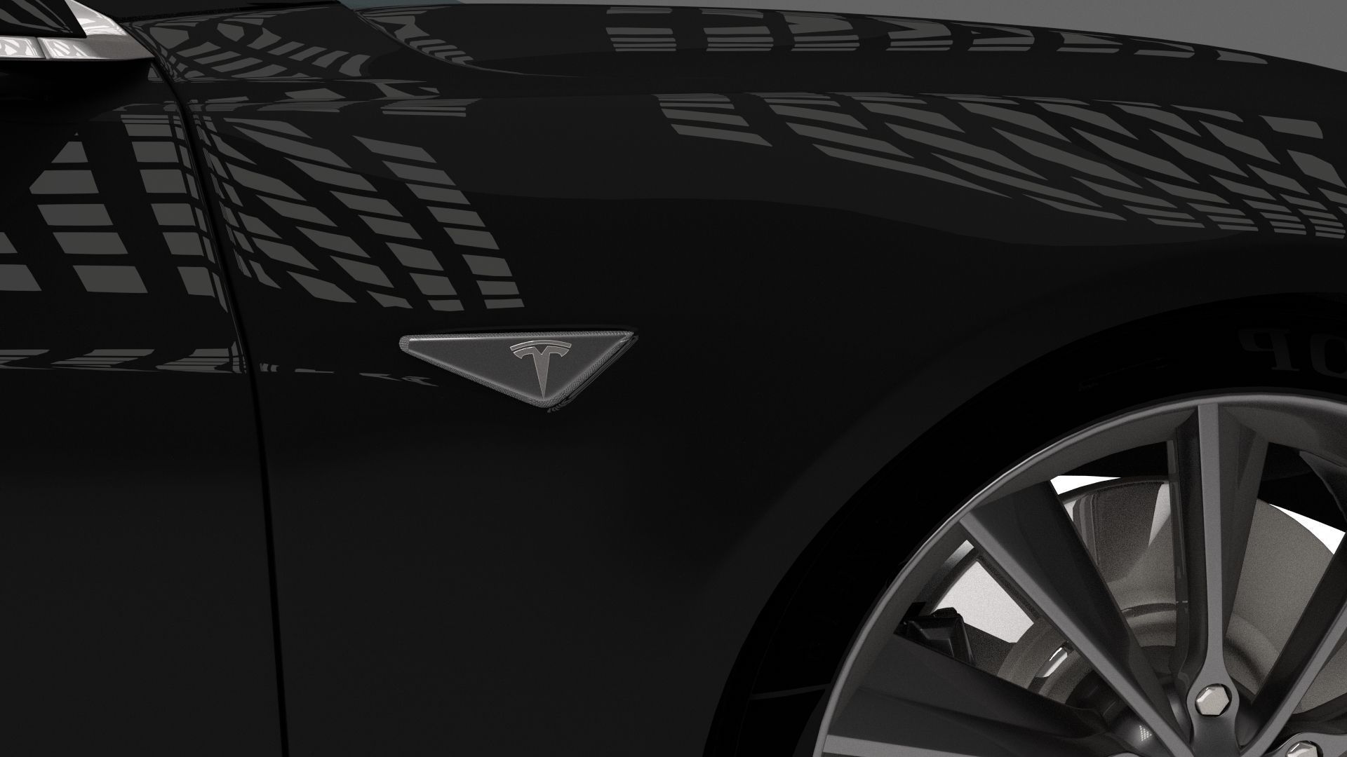 Tesla Model S with interior 3D model_28