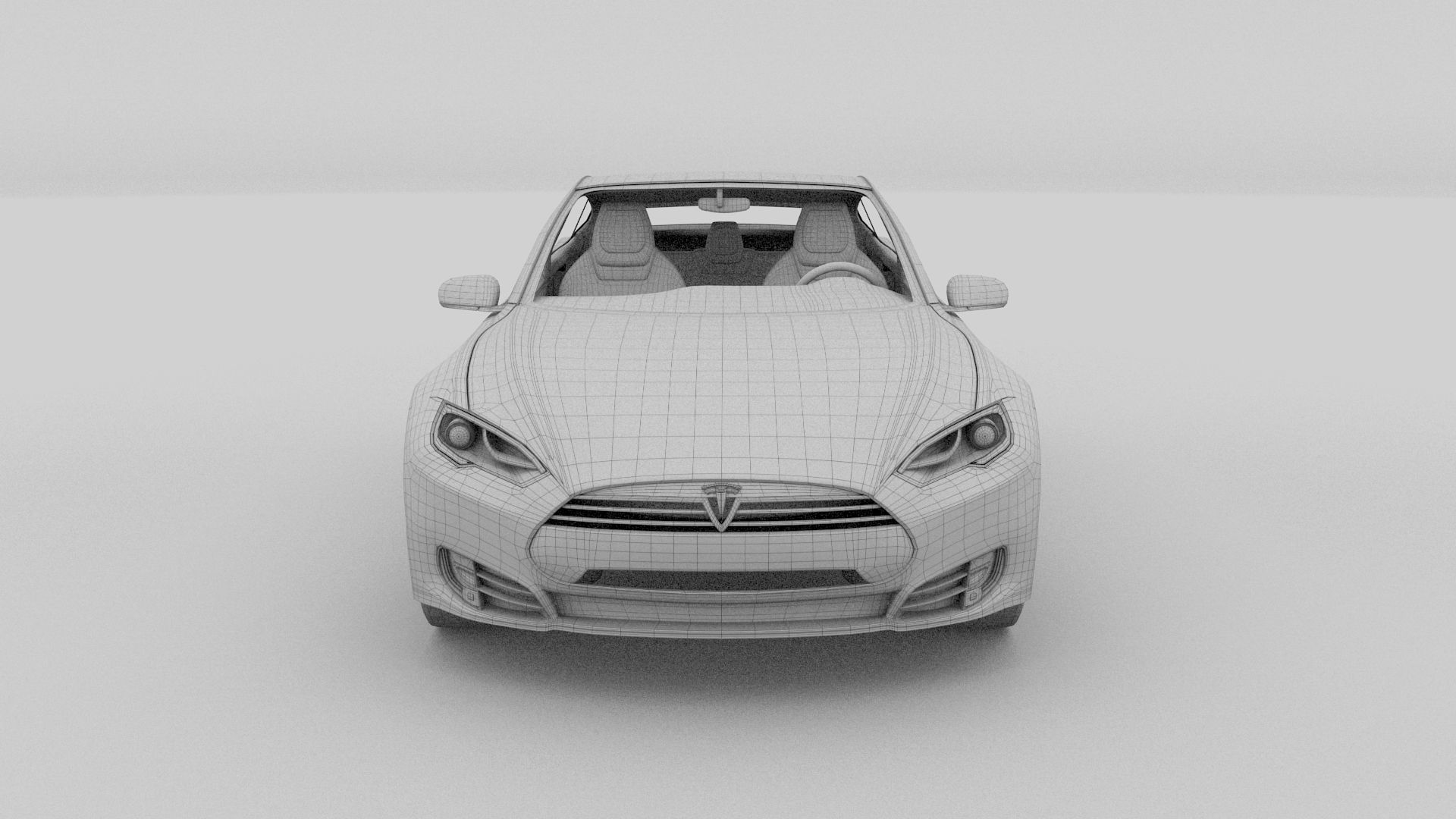 Tesla Model S with interior 3D model_12