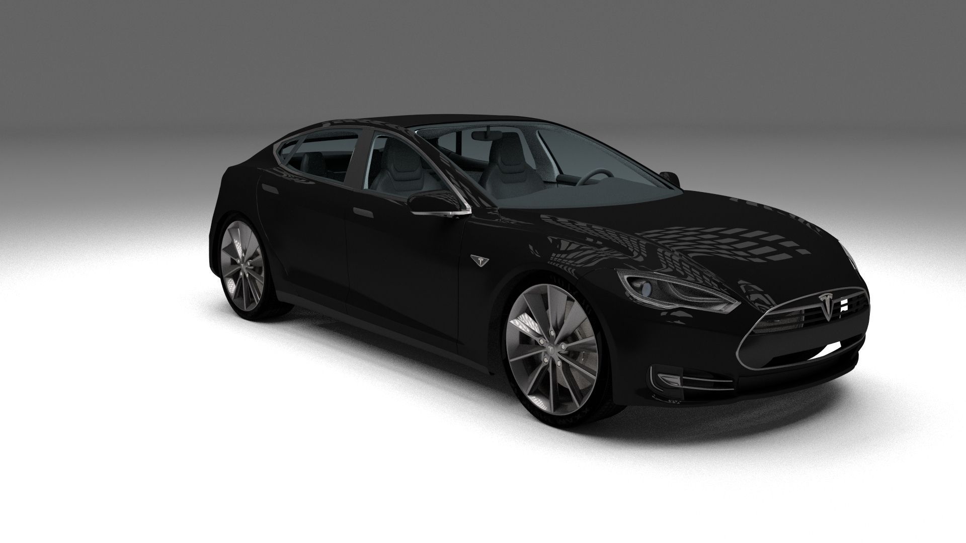 Tesla Model S with interior 3D model_21