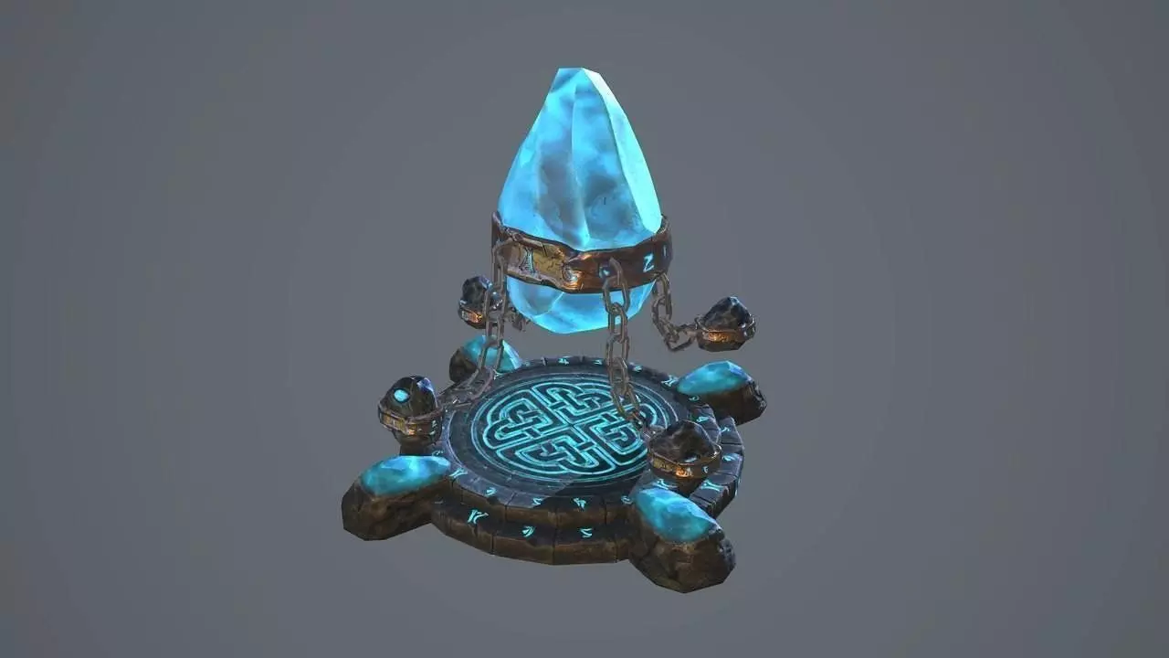 PBR Runestone candle Free low-poly 3D model_0