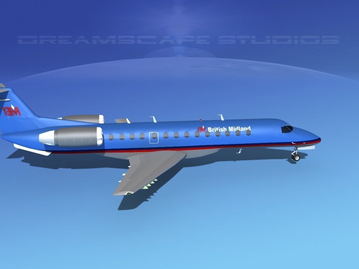Embraer ERJ-135 British Midland 3D model_4
