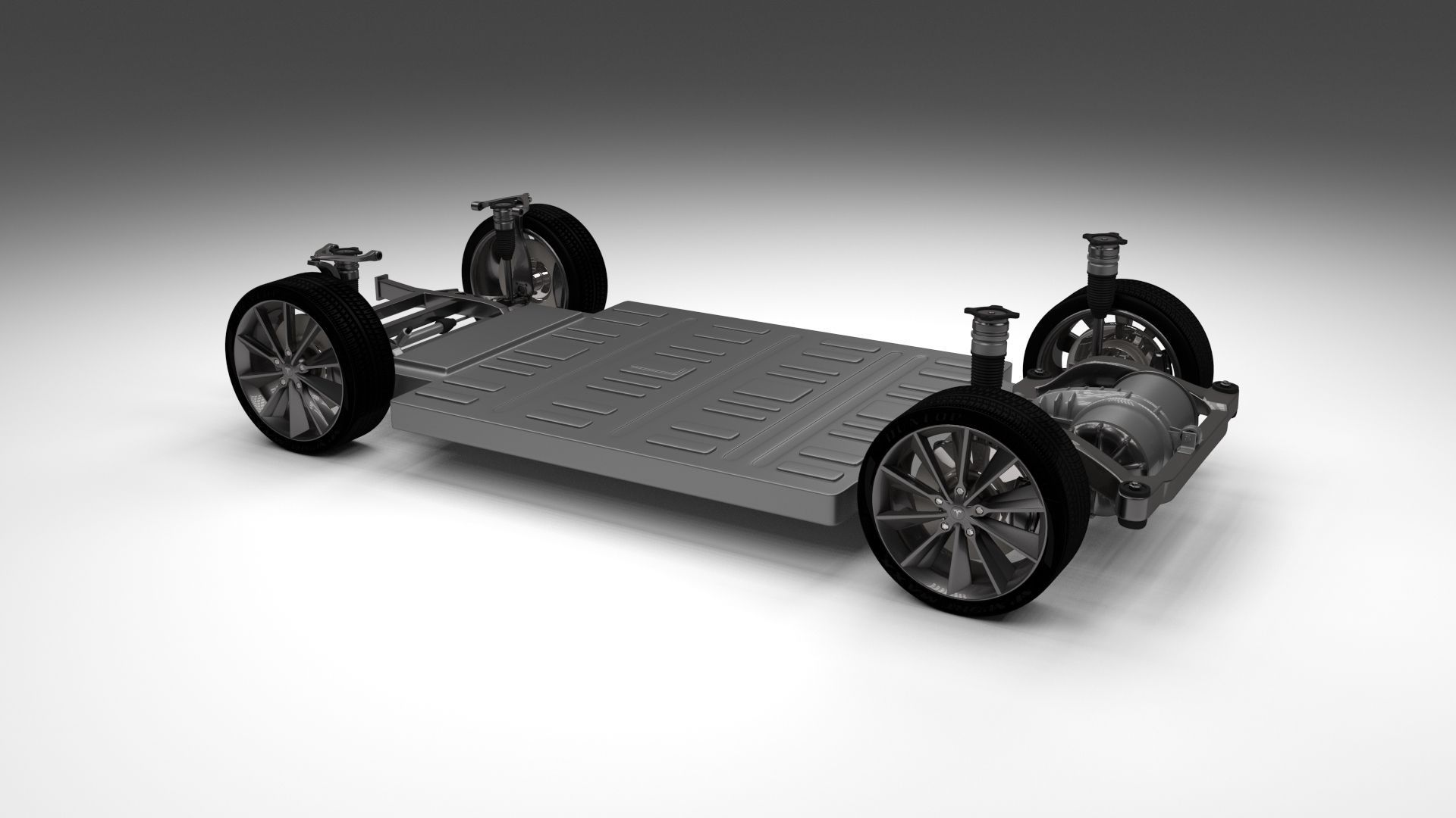 Tesla Model S Chassis 3D model_2