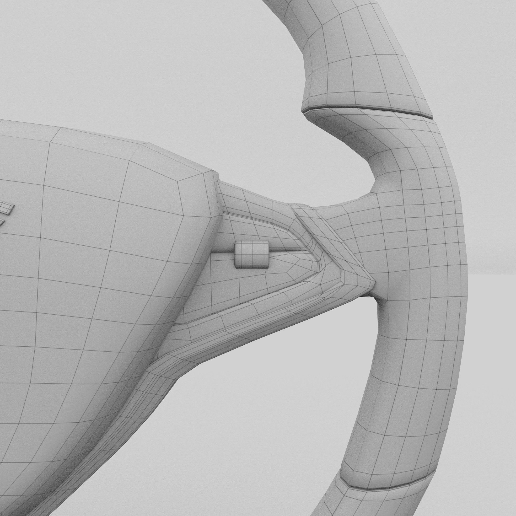 Tesla Model S Steering Wheel Low-poly 3D model_6