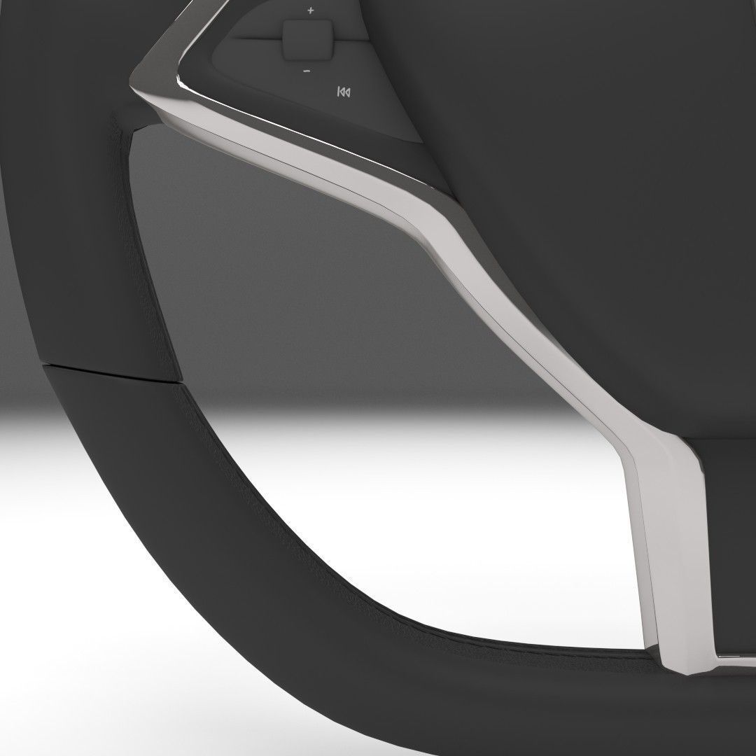 Tesla Model S Steering Wheel Low-poly 3D model_1