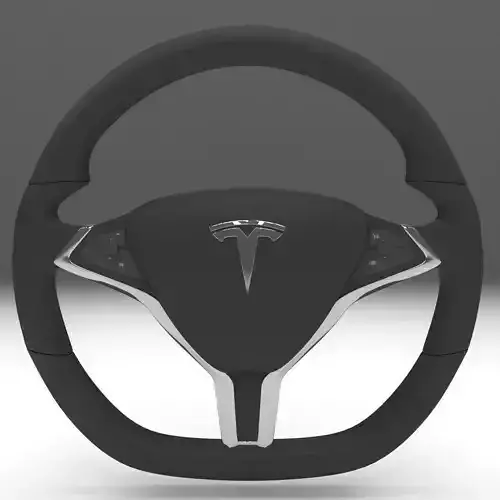 Tesla Model S Steering Wheel Low-poly 3D model