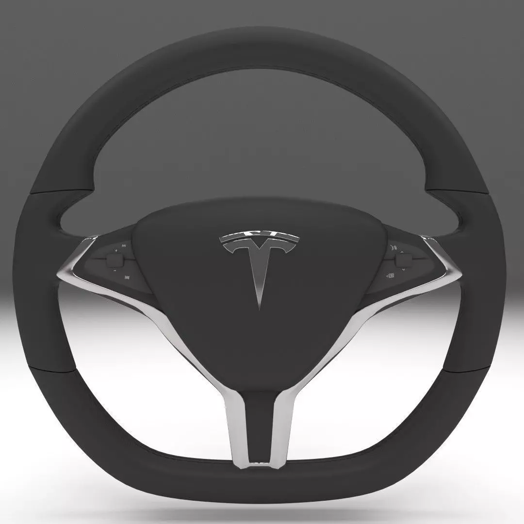 Tesla Model S Steering Wheel Low-poly 3D model_0