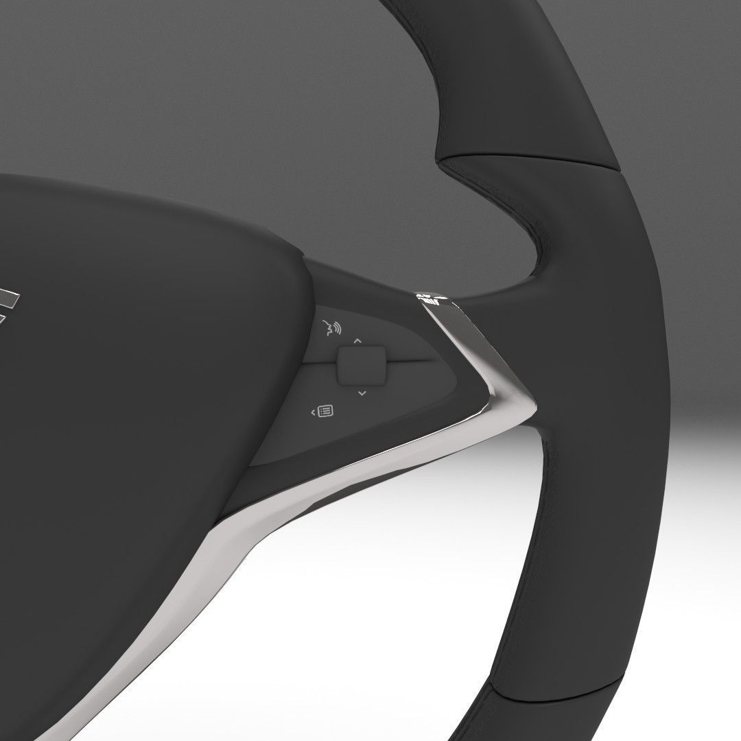 Tesla Model S Steering Wheel Low-poly 3D model_3