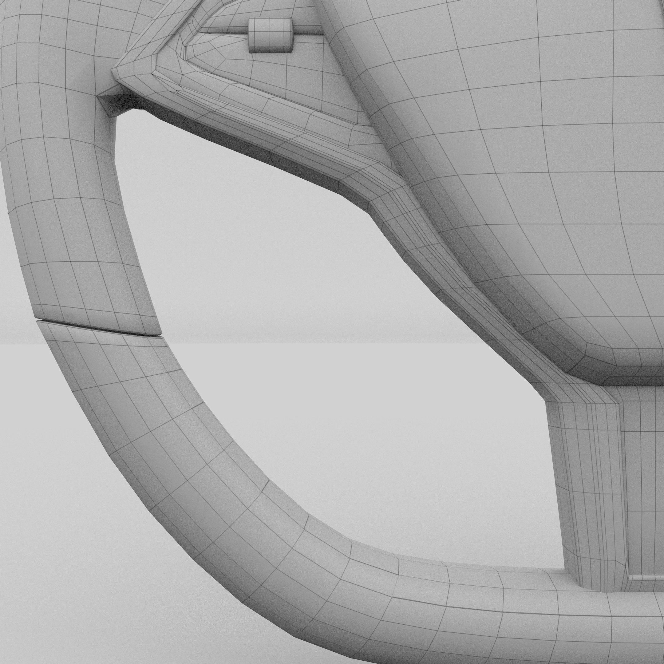 Tesla Model S Steering Wheel Low-poly 3D model_5