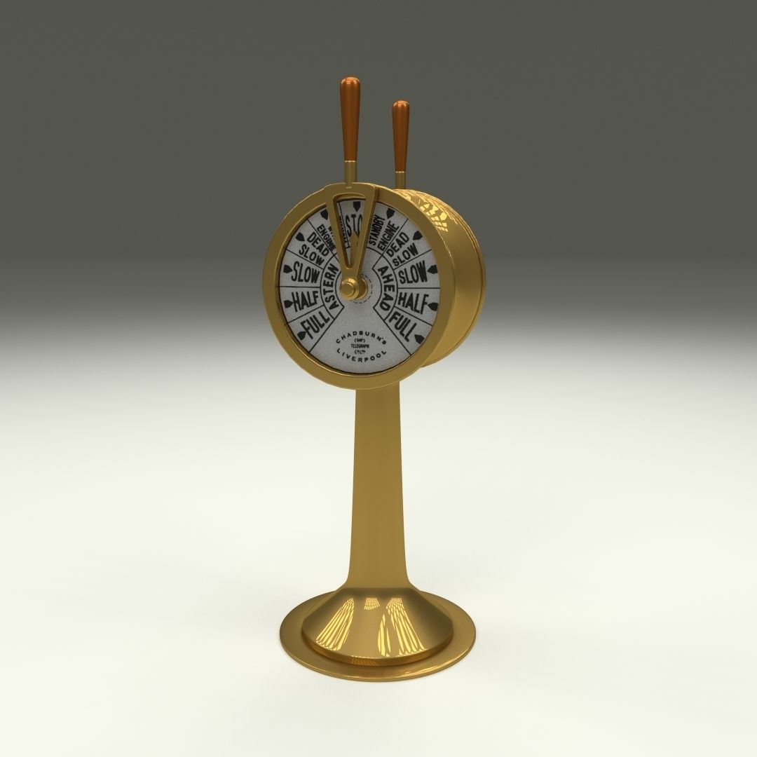 Ship Engine Telegraph Low-poly 3D model_5