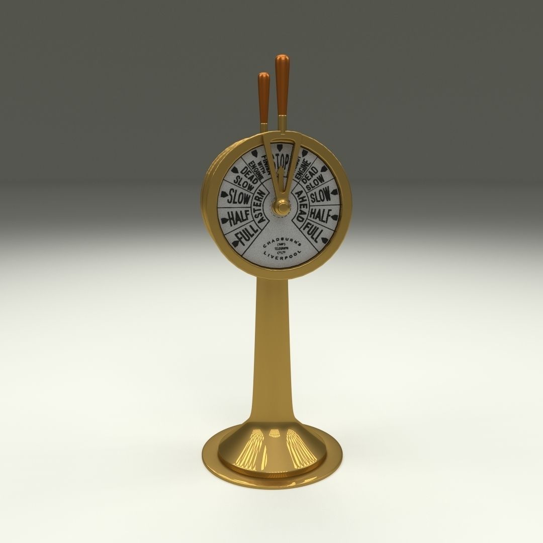 Ship Engine Telegraph Low-poly 3D model_6