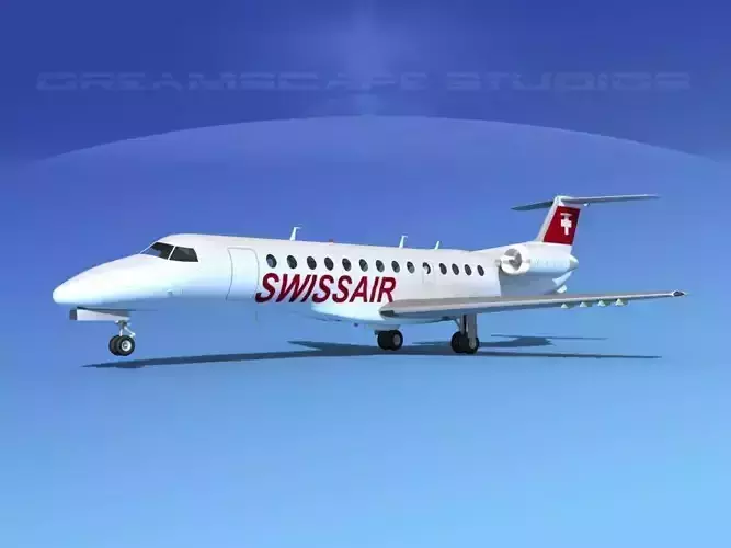 Embraer ERJ-135 Swissair 3D model