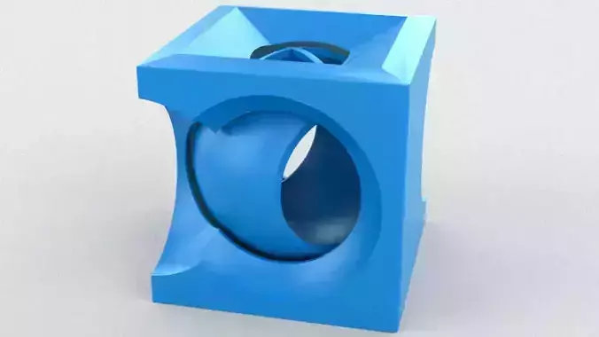 Cubesphere box with hole in middle 3D print model
