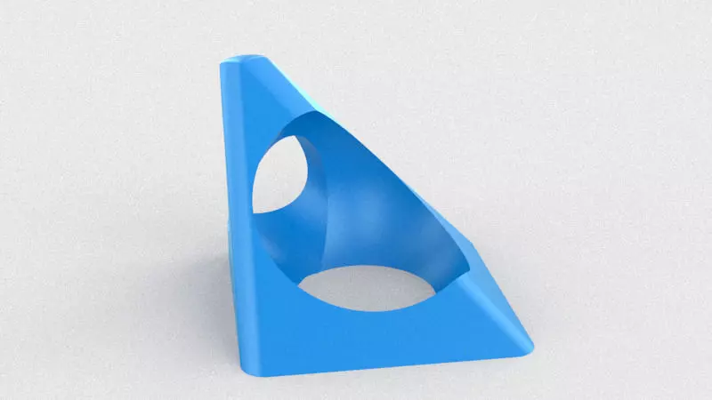 Delta triangle with holes in it 3D print model_0