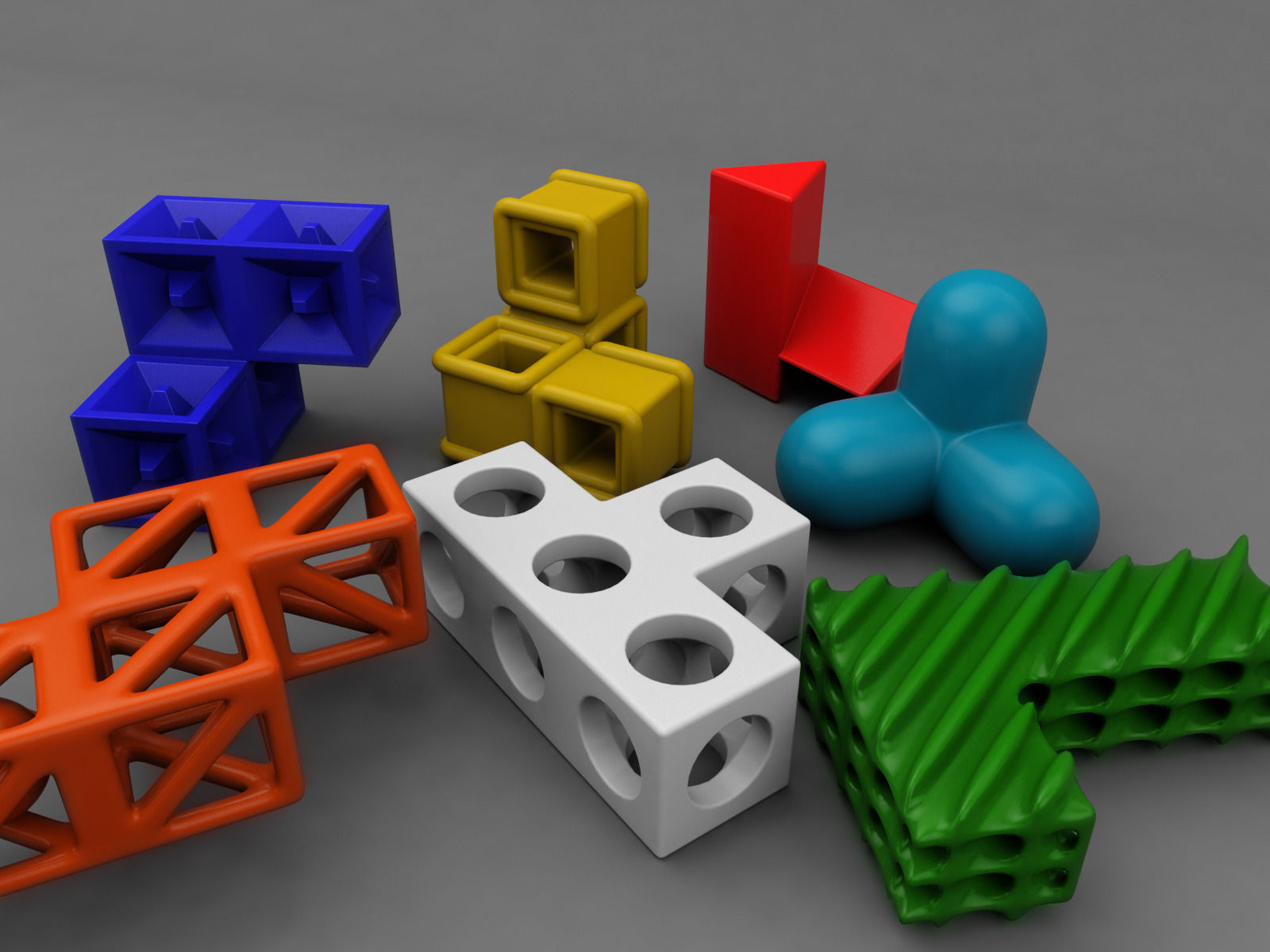Soma cube puzzle game 3D print model_1