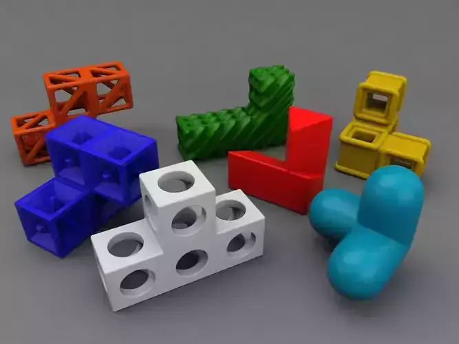 Soma cube puzzle game 3D print model