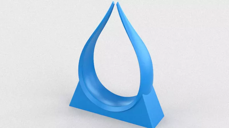 Raindrop trophy with teardrop shape 3D print model_0