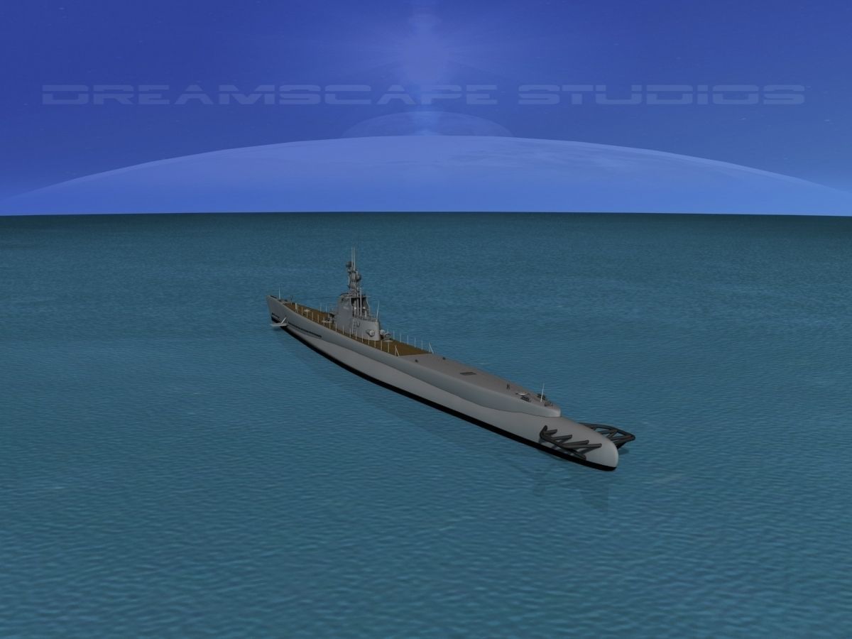 Submarine SS-212 USS Gato 3D model_7