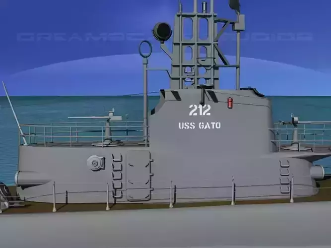 Submarine SS-212 USS Gato 3D model