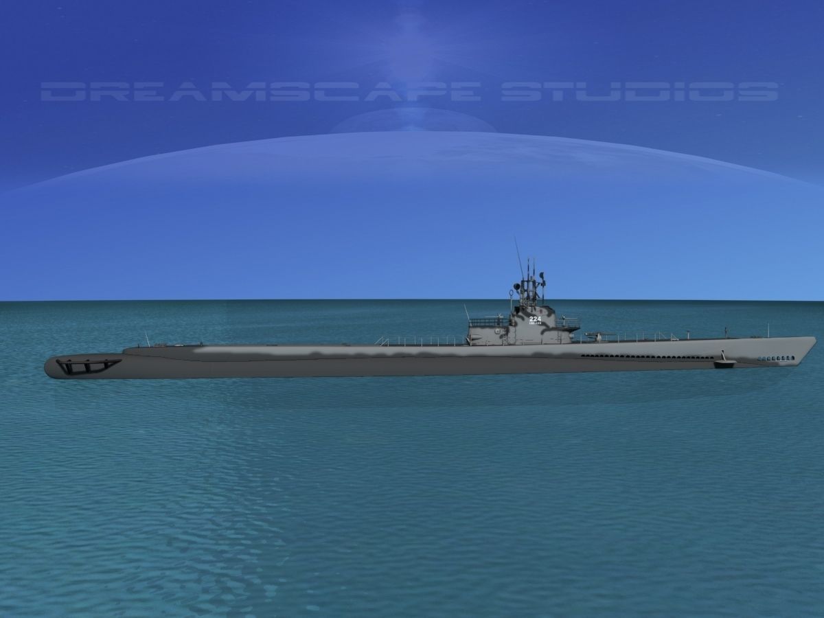Gato Class Submarine SS-224 USS Cod 3D model_3