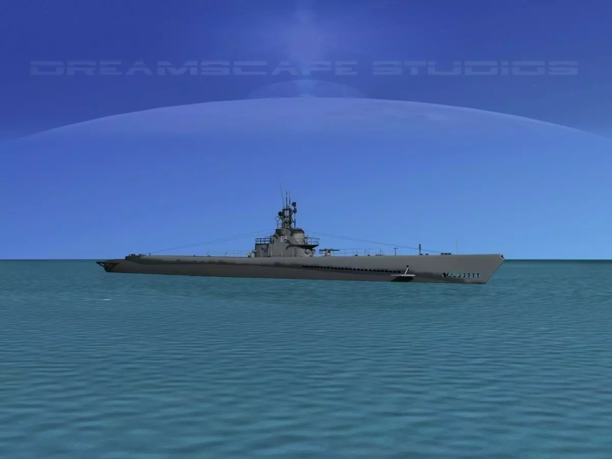 Gato Class Submarine SS-224 USS Cod 3D model_0