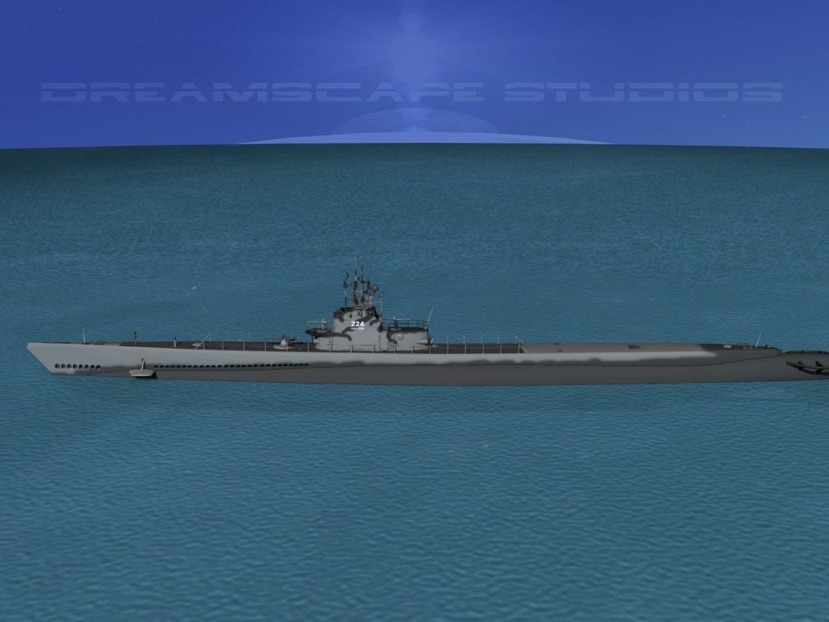 Gato Class Submarine SS-224 USS Cod 3D model_9