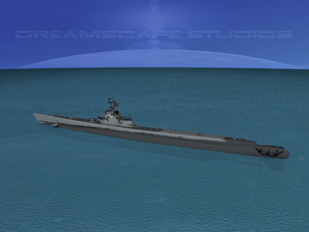 Gato Class Submarine SS-224 USS Cod 3D model_6