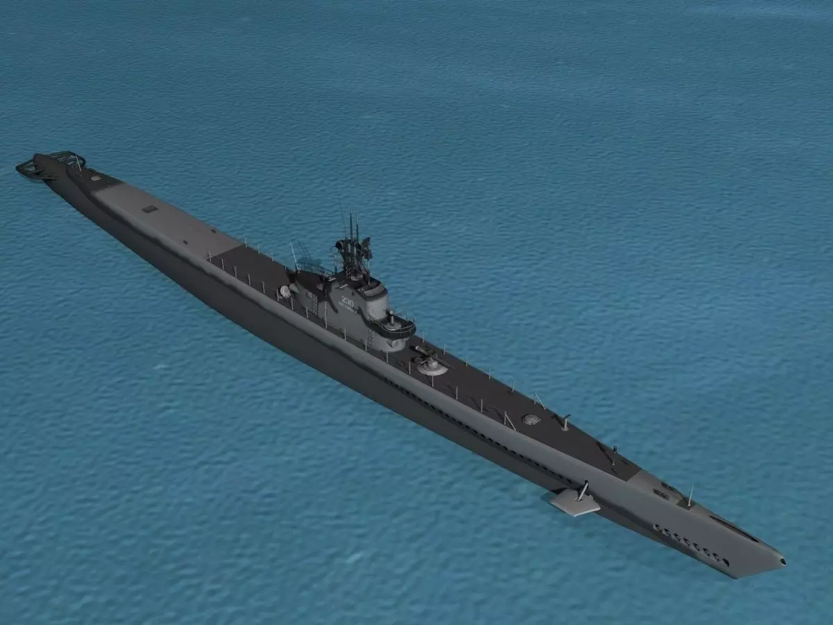 Gato Class Submarine SS-230 USS Finback 3D model