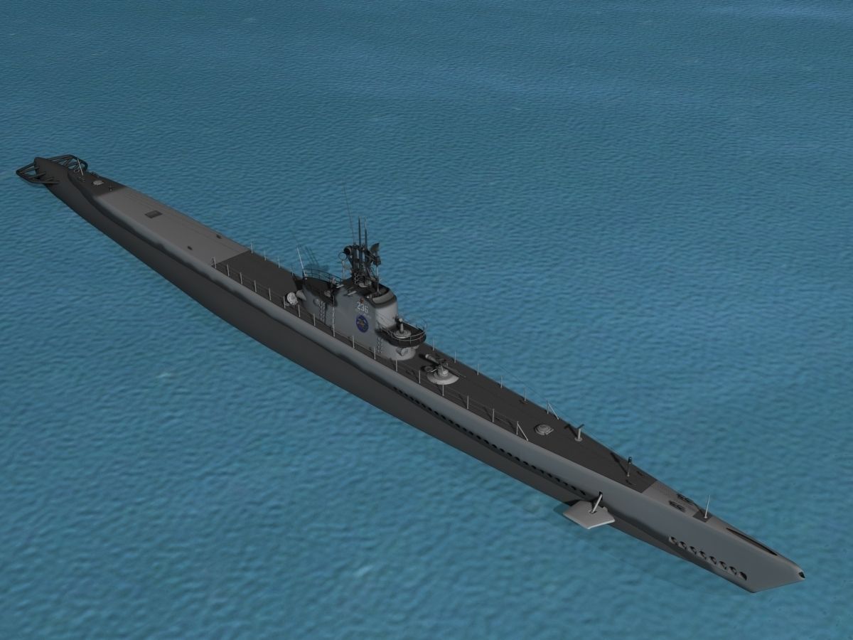 Gato Class Submarine SS-236 USS Silversides 3D model_10