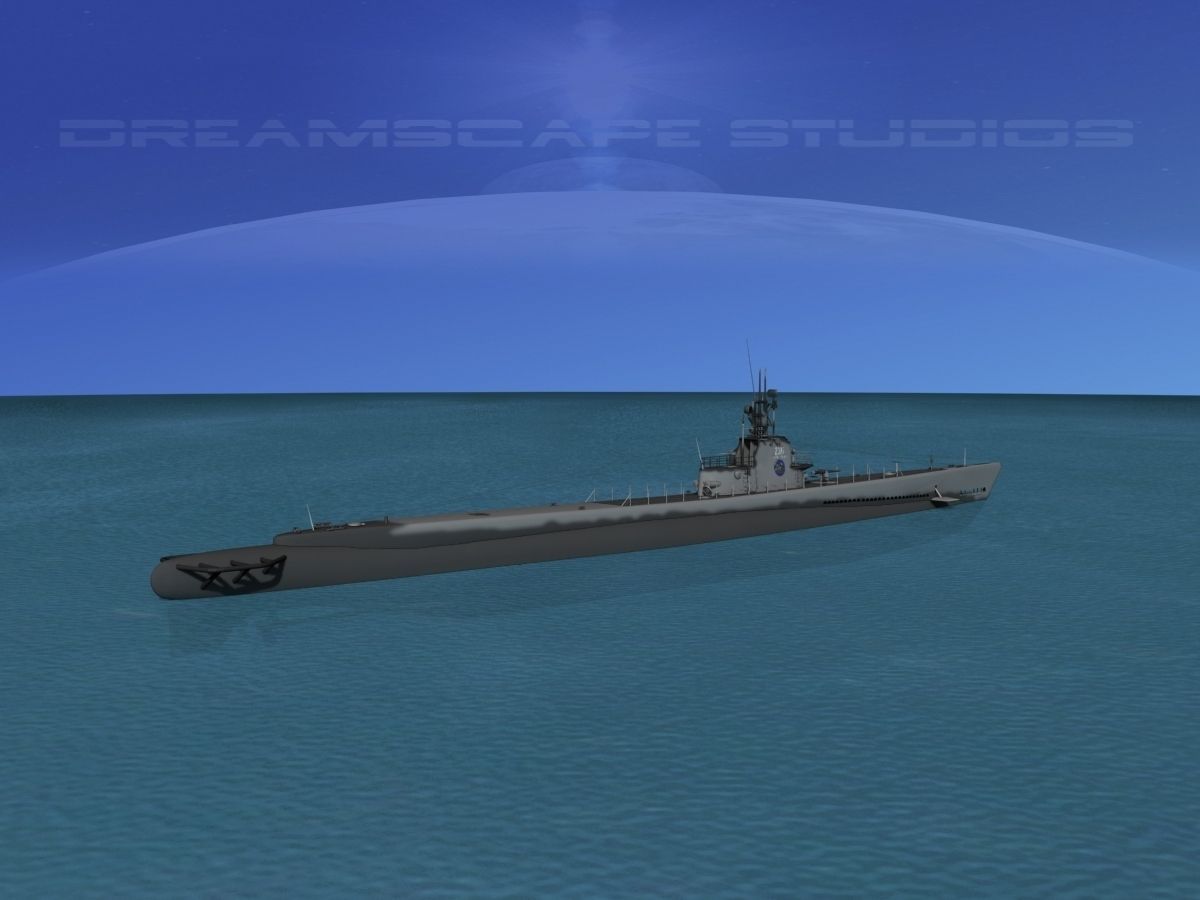 Gato Class Submarine SS-236 USS Silversides 3D model_6