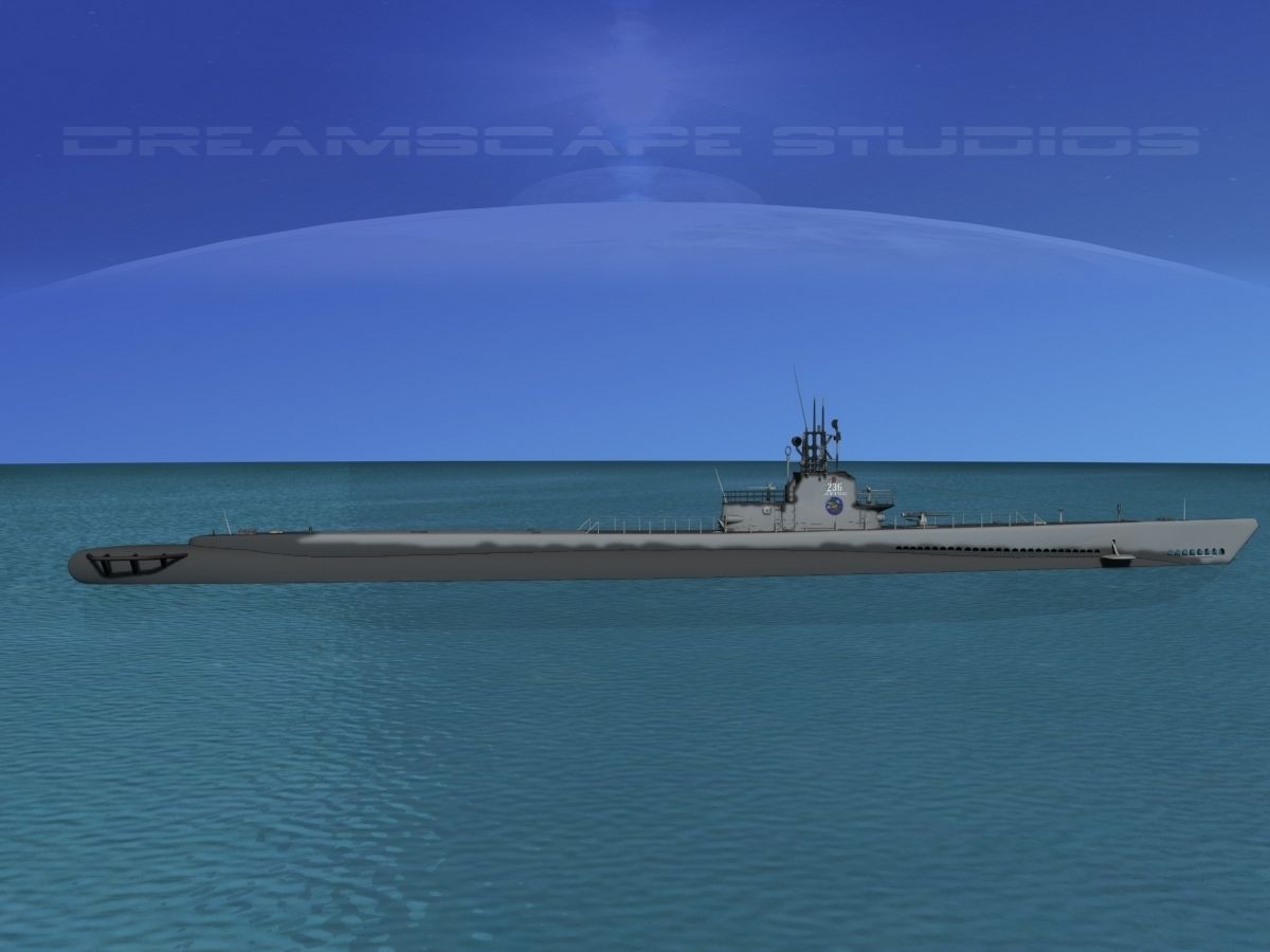 Gato Class Submarine SS-236 USS Silversides 3D model_4