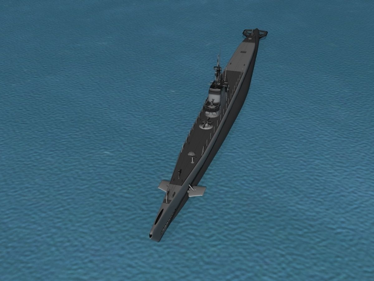 Gato Class Submarine SS244 USS Cavalla 3D model_9