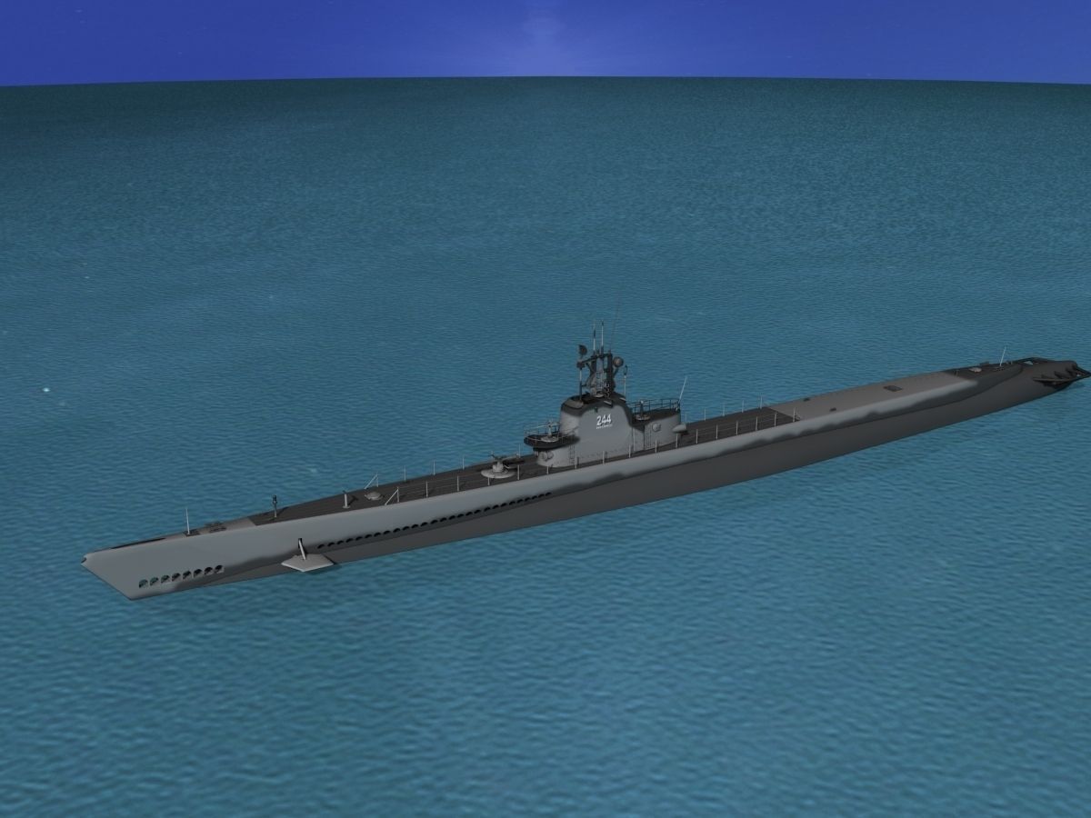 Gato Class Submarine SS244 USS Cavalla 3D model_6
