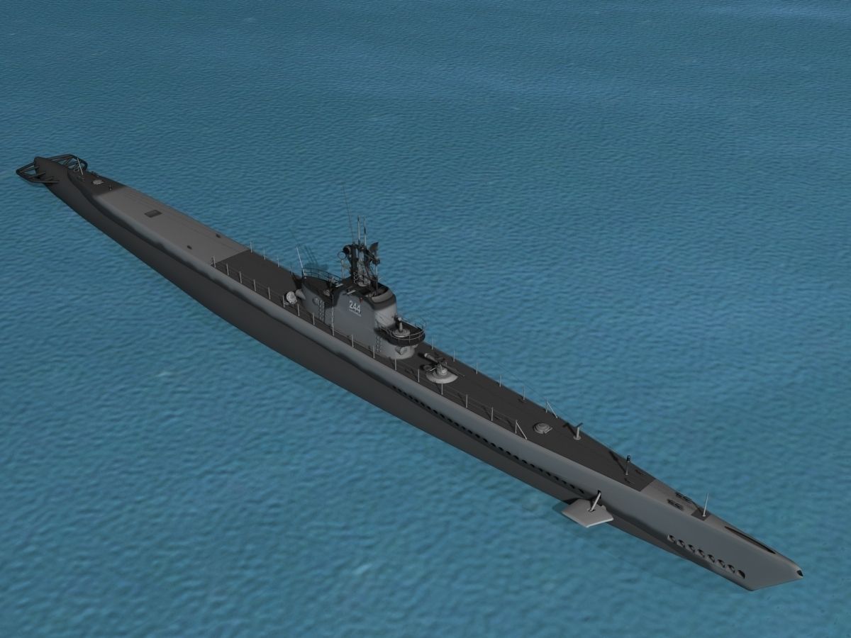 Gato Class Submarine SS244 USS Cavalla 3D model_10