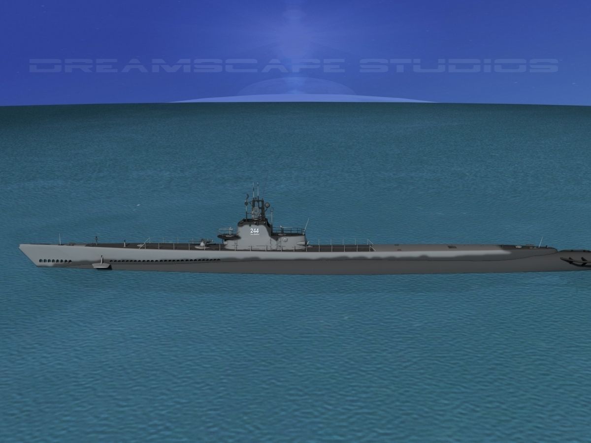 Gato Class Submarine SS244 USS Cavalla 3D model_8