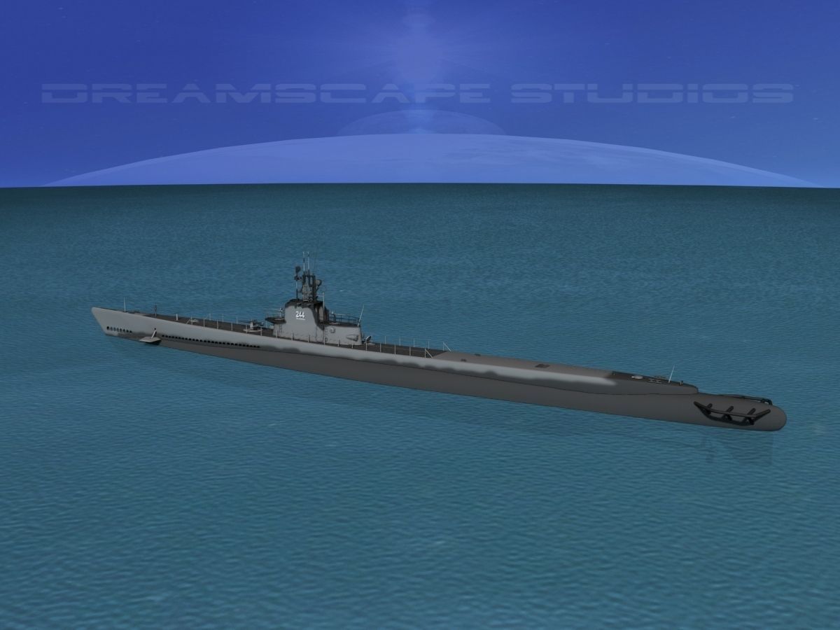 Gato Class Submarine SS244 USS Cavalla 3D model_5