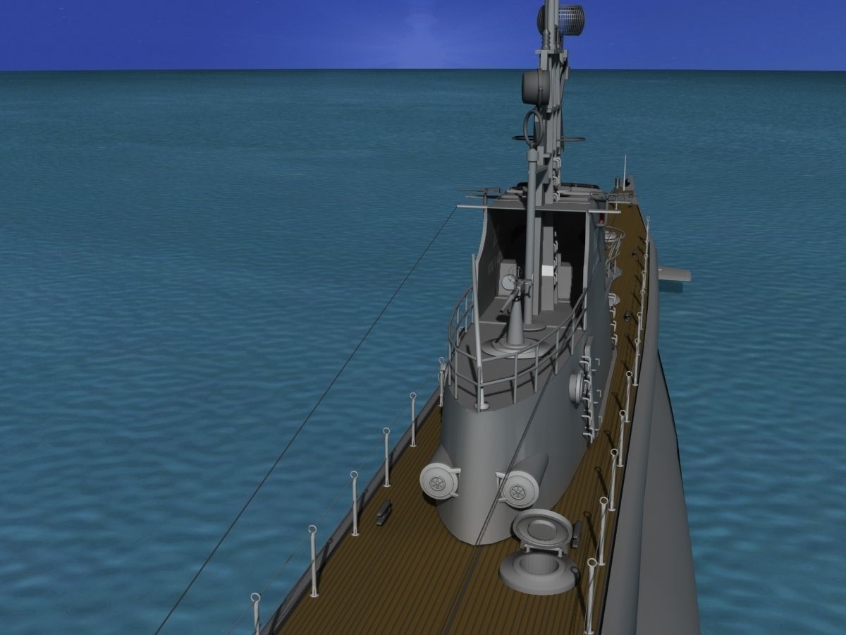 Gato Class Submarine SS246 USS Croaker 3D model_12