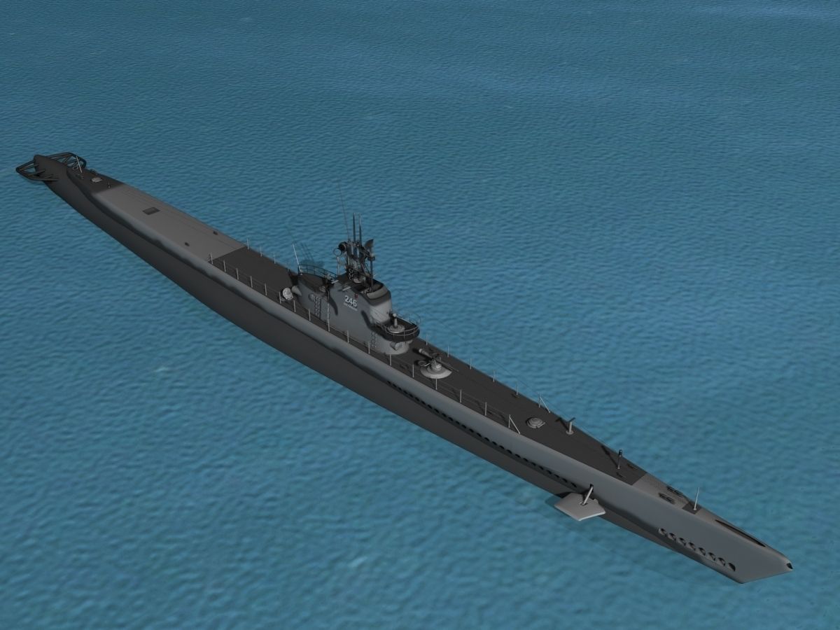Gato Class Submarine SS246 USS Croaker 3D model_10