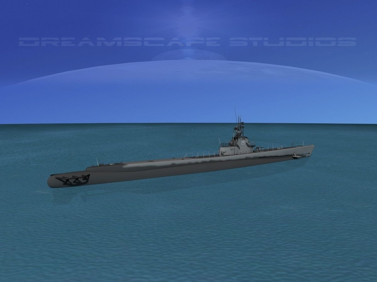 Gato Class Submarine SS246 USS Croaker 3D model_1