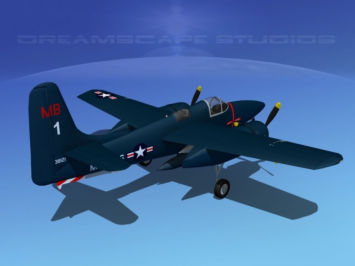 Grumman F7F Tigercat V01 3D model_5
